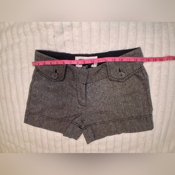 High Waist Gray Textured Shorts - Picture 4 of 8